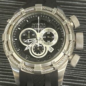 Invicta Reserve Bolt 1222 Chronograph 50mm Black Dial 200M Watch *Needs Battery*